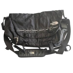 Vintage The North Face Messenger Shoulder Bag Satchel Reflective Stripe Black
